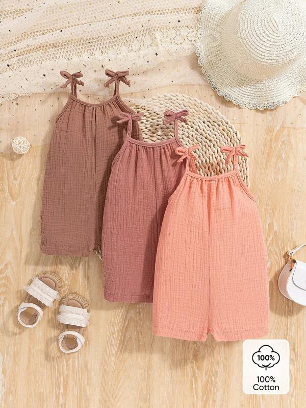 SHEIN Vintaside Kids Einfacher koreanischer Stil mehrfarbiger Romper für Baby Mädchen