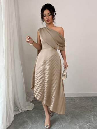 Rafferiza Ladies' Spring Summer Elegant Flowy Spaghetti Strap Pleated Dress Women Dresses Birthday