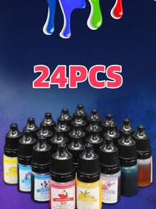 24pcs/Set Epoxy Resin Pigment Kit, 24 Random Colors For Candle Dye Liquid ,Colorant DIY UV Epoxy Resin Mold Jewelry Making Candle Making ,Resin Dye Pigment - Multicolor - View 7