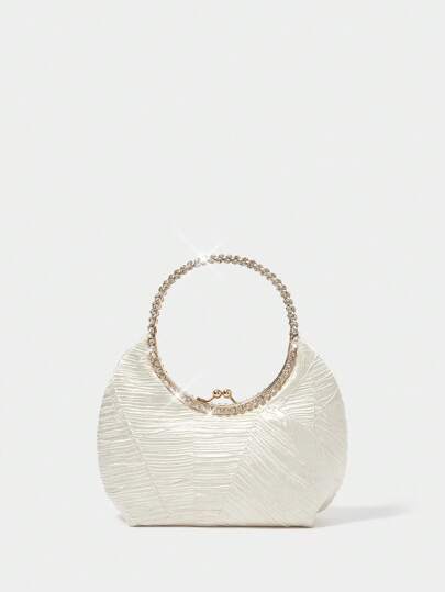 SHECARRY 女士简约纯色多功能晚装包，白色