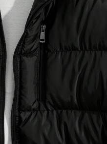 EURMUSE Men Zipper Coat Hooded Regular Wintercoat - Black - View 4