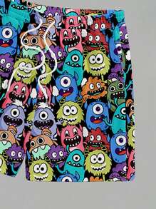 Manfinity Homme 夏季男士短袖印花圓領T恤和短褲套裝 - 彩色 - 查看 9