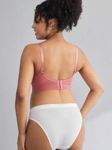 Maternity Solid Color Rib Knit Nursing Activewear - Red - View 3