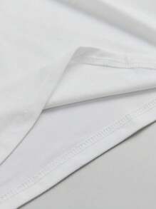 女士向日葵印花休闲时尚无袖背心 - 白色 - 查看 4