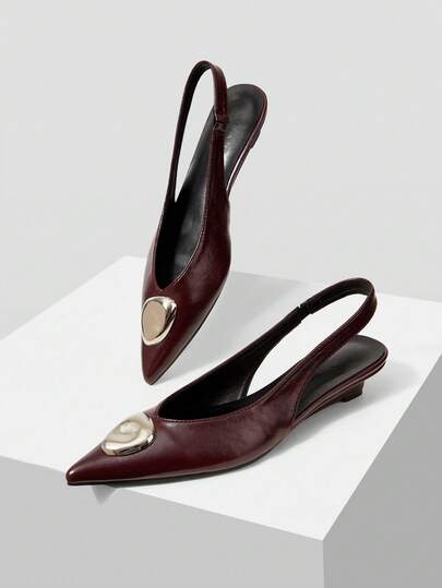 MOTF PREMIUM POINTED TOE SLIP-ON WEDGES SHOES FOR CHRISTMAS SPRING SHOES