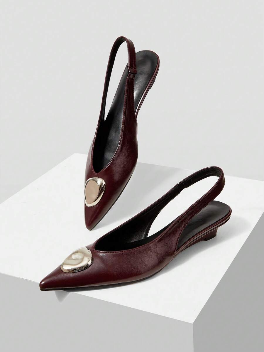 MOTF PREMIUM POINTED TOE SLIP-ON WEDGES SHOES FOR CHRISTMAS