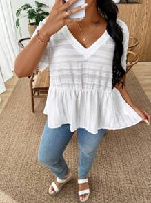 SHEIN LUNE 大码中式宽松女衬衫，休闲装，适合派对、聚会、街头、度假、圣帕特里克节、复活节、情人节、圣诞节、感恩节。柔软舒适，百搭修身，时尚春夏