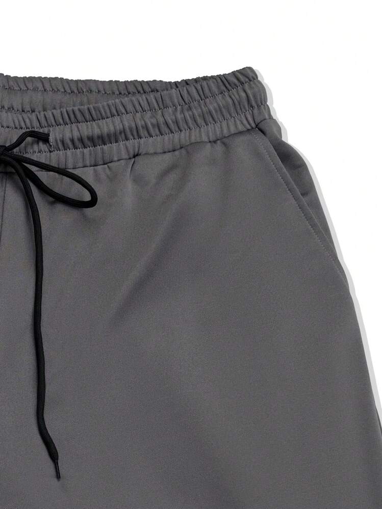 Manfinity Homme Conjunto de top sin mangas y shorts para hombres de talla grande - Gris - Añade 4