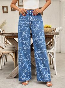 EMERY ROSE Jeans rectos casuales elegantes de mujer - Azul - Ver 6