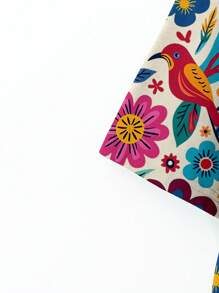 EMERY ROSE Áo thun tay ngắn cổ chữ V họa tiết hoa đơn giản, giản dị, cổ điển, dành cho người ngoại cỡ, mùa hè - Nhiều màu - Xem 6