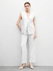 CUCCOO BIZCHIC Fashionable Red Thin Strap Pointed Toe High Heel Pumps - White - View 10