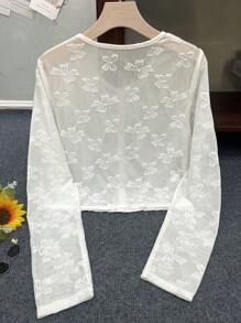 INAWLY Cárdigan casual de manga larga talla estándar para mujer para salir y vacaciones - Blanco - Ver 2