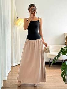 SHEIN Unity 女士优雅拼色修身连衣裙 - 彩色 - 查看 4