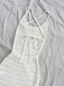 SHEIN PETITE 性感镂空女士海滩度假休闲连衣裙