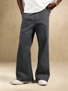 SUMWON Flared Panneled Pants Contemporary Casual Wide Bottom Bell Trousers Vintage Inspired Statement Pants