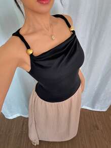 SHEIN Unity 女士优雅拼色修身连衣裙 - 彩色 - 查看 3