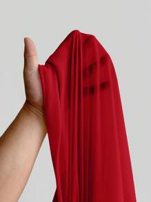 Elenzga 大码女士优雅浪漫婚礼派对礼服，雪纺单肩开衩长裙，适合春、秋、冬季穿着 - 紅色 - 查看 6
