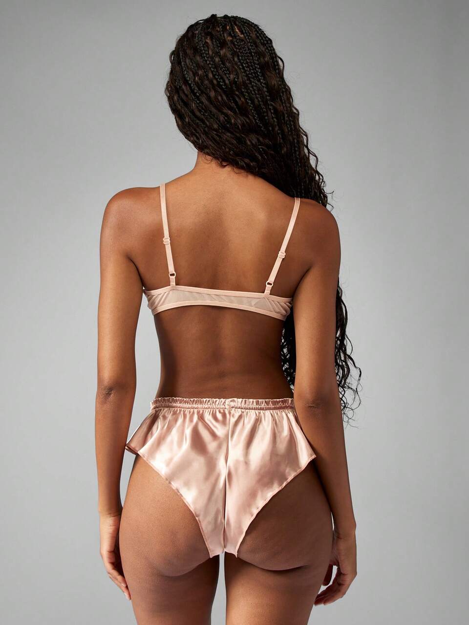 MISSGUIDED Silky Satin Ruffled Flutter Classic High Waist Brief