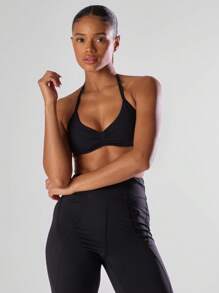 Musera Sport Fitted Sports Bra Open Back Top Active Comfy Workout Gym Running Run Club, Padel, Tennis, Pickleball