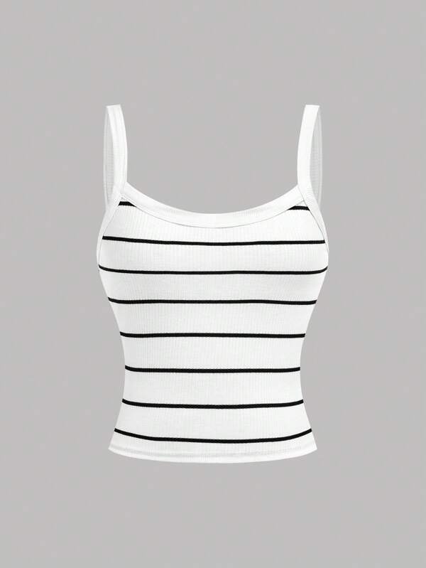 SHEIN Girlism Gestreiftes Lässig Minimalist Sommer Tank Top für Teenager Mädchen, Freizeitkleidung