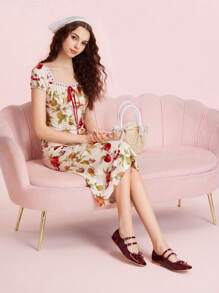 CUCCOO DOLLMOD 简约纯色蝴蝶结装饰平底休闲乐福鞋女巫秋季勃艮第乐福鞋新年假期 - 酒紅色 - 查看 7