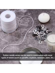 1 rollo de mecha de vela blanca, Hazlo tú mismo para hacer velas, Decoración del hogar, Dormitorio, Boda, Regalos de fiesta, Festival, Decoración del hogar - Blanco - Ver 3