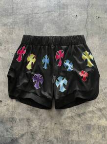 AXEPEAK 休闲运动街头风格网眼面料松紧腰带男士短裤