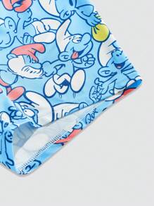 SHEIN X The Smurfs 1pc Men's Blue Comfy Cute Cartoon Smurfs Print Boxer Briefs