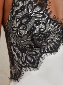 COSMINA Váy không tay chắp vá ren màu tương phản dành cho nữ - trắng - Xem 8