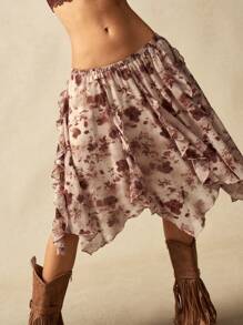 Bohemela Váy suông rộng rãi in họa tiết dệt boho phong cách đồng quê thoải mái cho nữ - Màu nâu  Mocha - Xem 4