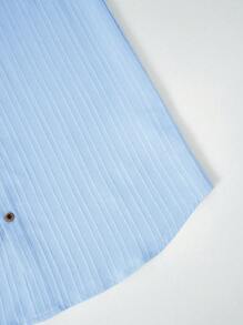 青少年男孩/青少年男孩休闲百搭柔软波浪图案立领宽松短袖编织纯色衬衫，适合学校、花园、海滩、生日、春季、夏季、秋季、冬季