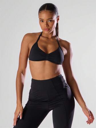 Musera Sport Fitted Sports Bra Open Back Top Active Comfy Workout Gym Running Run Club, Padel, Tennis, Pickleball Gym Fitness