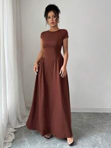 Rafferiza Elegantes figurbetontes Midikleid mit ausgeschnittener Rückenpartie