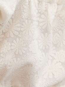 Nöista Y2K风格短款上衣，泡泡袖印花面料度假上衣 - 杏色 - 查看 5