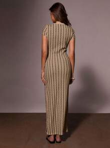 Athîral Women's Casual Striped Fitted Dress, Suitable For Vacation,Bodycon Dress