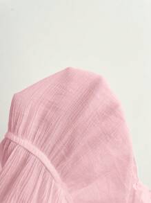 Comfortcana 女士休闲方领梭织T恤，粉色，夏季 - 粉色 - 查看 4