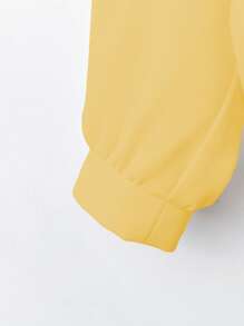Franclia Áo len cardigan dài tay buộc phía trước cổ dệt kiểu Pháp thanh lịch, áo sơ mi trắng mùa hè mới cho nữ' - Màu vàng - Xem 5