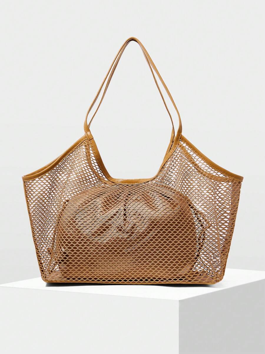 MOTF PREMIUM TÚI TOTE CỔ ĐIỂN DA PU - màu nâu - Xem 2