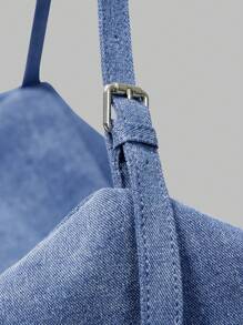 Women's Large Capacity Shoulder Bag For Commuting - Blue - View 4