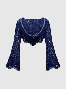 ROMWE Hippie Set de 2 piezas Suéter y falda de punto con bordado de estrella y luna para mujer