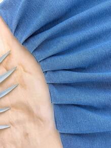 Soleia 女士休闲牛仔无袖单肩连衣裙，夏季