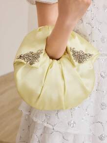 MOTF PREMIUM Bolso de mano con detalle de strass y fruncidos