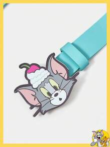 TOM & JERRY X SHEIN 卡通图案PU皮革可爱时尚腰带 - 彩色 - 查看 2