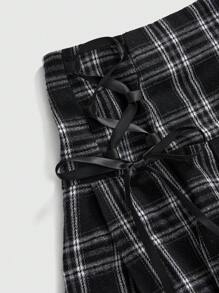 ROMWE Vintage Gothic Plaid 2 Pieces Set For Women - Multicolor - View 6