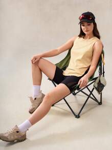 OutZeal Damski, oddychający, miękki, z rozcięciem u dołu, sportowy top na siłownię, do codziennego treningu