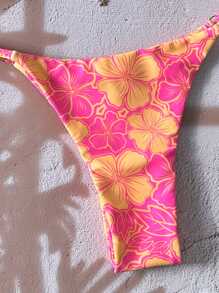 Swim Mod Set de 2 piezas Bikini de mujer con tirantes de espagueti y estampado floral aleatorio - Multicolor - Ver 6