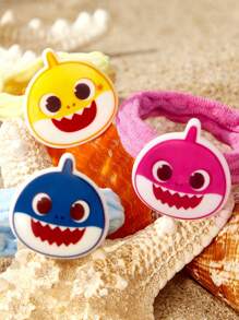 BABY SHARK X SHEIN 9 cái/bộ Dây buộc tóc hoạt hình cá dễ thương/Dây buộc tóc đàn hồi, dày, bản rộng, không kéo tóc, dành cho bé gái - Nhiều màu - Xem 3