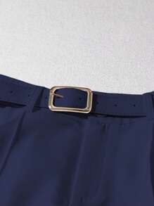 Franclia 女士优雅高端法式白色阔腿裤，春夏女士连衣裙裤 - 藏蓝色 - 查看 6