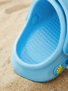 BABY SHARK X SHEIN Cute Cartoon Ocean Fish Design Toddler/Kids Blue EVA Mesh Breathable Lightweight Non-Slip Sandals, Suitable For Indoor & Outdoor, Unisex For Boys & Girls