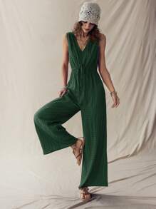 Wildy Bộ đồ liền thân Bohemian cổ chữ V màu nâu dành cho nữ, Bộ đồ liền thân màu xanh lá cây theo phong cách nghỉ dưỡng miền Tây nước Mỹ dành cho nữ Bộ đồ liền thân mùa hè dành cho nữ Bộ đồ liền thân màu xanh lá cây dành cho nữ - Màu xanh lá cây đậm - Xem 4